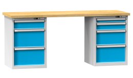 Dílenské stoly série N, šířka 2500, hloubka 700 nebo 800, výška 880 nebo 890 mm (6 modelů)
