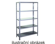 Celokovový bezšroubový policový regál 2500 x 1000 x 400 mm