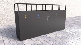 Venkovní koš se stříškou na tříděný odpad  Steel VI