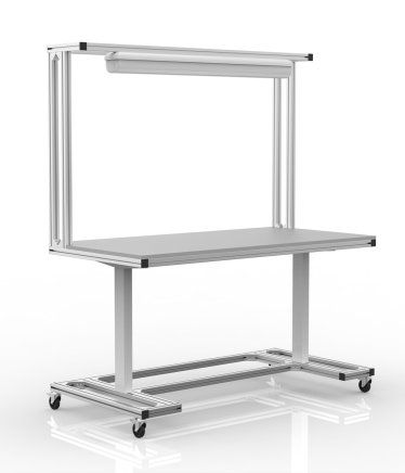 Elektricky výškově stavitelný stůl z hliníkových profilů 1600 x 800 - 1