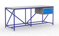 Dílenský stůl s kontejnerem se dvěma zásuvkami šíře 2000 mm, 240405314 - 3