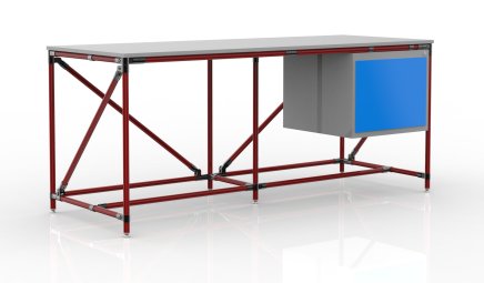 Dílenský stůl s kontejnerem šíře 2000 mm, 240405317 - 2