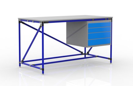 Dílenský stůl s kontejnerem se čtyřmi zásuvkami šíře 1500 mm, 240405310 - 3