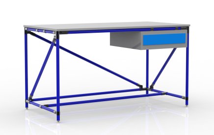 Dílenský stůl s kontejnerem s jednou zásuvkou šířky 1500 mm, 24040537 - 3