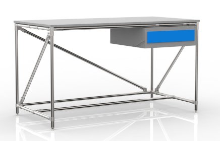 Dílenský stůl s kontejnerem s jednou zásuvkou šířky 1500 mm, 24040537 - 4