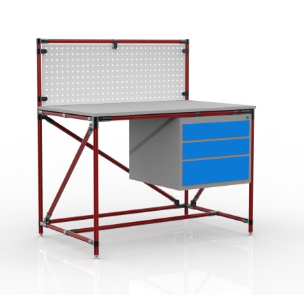 Dílenský stůl z trubkového systému s perfopanelem 240408315 (3 modely) - 2