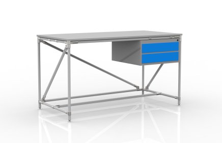 Dílenský stůl s kontejnerem se dvěma zásuvkami šíře 1500 mm, 24040538 - 1