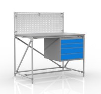 Dílenský stůl z trubkového systému s perfopanelem 240408316 (3 modely)