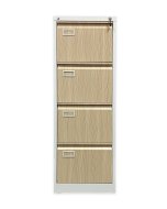 Čtyřzásuvková kartotéka V04 pro formát A4 bílá/imitace světlé dřevo