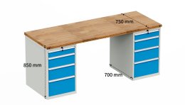 Dílenský stůl s podstavným kontejnerem HD_1544