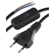Napájecí kabel s vypínačem 2 m (2×0,75 mm²) – černý - 1