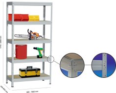 Kovona Bezšroubový regál 175 kg s policemi z MDF (14 modelů)