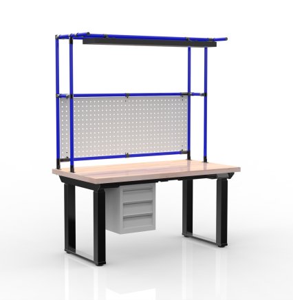 Elektricky výškově stavitelný stůl s kontejnerem se třemi zásuvkami 24111938