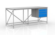 Dílenský stůl s kontejnerem se třemi zásuvkami  240405315 (3 modely)
