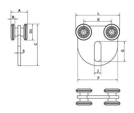 Vozík čtyřkolový kuličkový univerzální V_vozik_SCML - 2