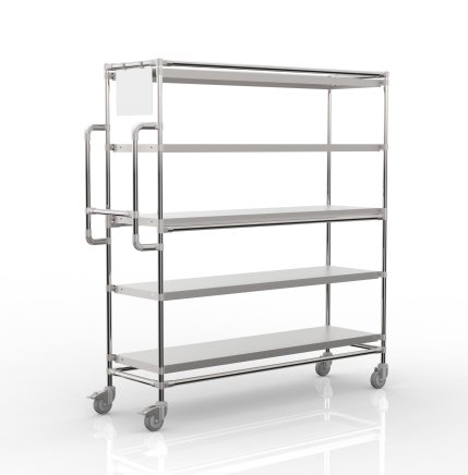 Regálový vozík na přepravky s 5 rovnými policemi, SPS15040