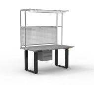 ESD Elektricky výškově stavitelný pracovní stůl s nástavbou