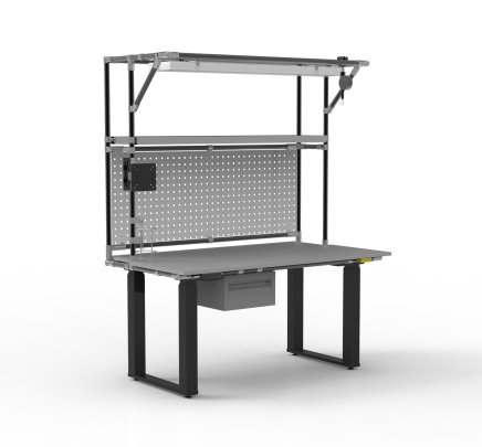 ESD Elektricky výškově stavitelný pracovní stůl s nástavbou - 2