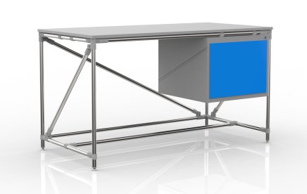 Dílenský stůl s kontejnerem šíře 1500 mm, 240405311