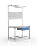 Dílenský stůl z hliníkových profilů s 1 zásuvkou ( různé varianty)