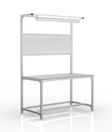 Dílenský stůl z hliníkových profilů s nástavbou (různé varianty)